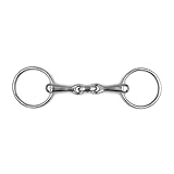 Equine Smile ES0117 Gebiss Wassertrense Doppelt Gebrochen aus Edelstahl Ringdurchmesser 65 mm Gebissstärke 16 mm (13.5 cm)