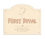 Boxenschild für Pferde - Personalisiert mit Wunschtext, 3 Formen, 8 Motive - Birke Multiplex oder Acryl MaterialType1 Holz, Farbe Form-3