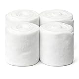 Agatige Pferd Bein Wraps, 250x12cm/98,43x4,72 Zoll 4 Rollen Vlies-Pferdebeinbandagen Dicke weiße Pferdebeinbandagen Pferdebeinbandage Unterstützung Professionelle Reitsportausrüstung für Pferdebeine