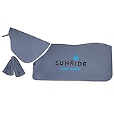 SUNRIDE Kühldecke mit Halsteil “Cool Down” (3er Set) - für Pferde - effektiver Kühleffekt - Magnetverschluss - einfache Anwendung (135 cm)