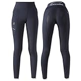 Cavallo Damen Reitleggins LIN Grip RL Winter Vollbesatz-Grip Winter Jersey Handytaschen (38, darkblue)