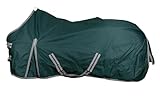 RL24 - Winterdecke Weidedecke 600D Basicline – atmungsaktive, Wind- & wasserdichte Outdoordecke mit Innenfutter & Kreuzbegurtung – Pferdedecke in Grün – 135cm (100g/m² Füllung)