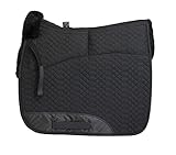Engel Reitsport | SCHABRA1AP-D-SCH-SCH | Schabracke | Aufpolster Korrektur | Steppstoff | Lammfell im Sattelbereich | Half Lined | Fellkranz vorne | Dressur | Stoff schwarz Fell schwarz