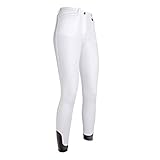 HKM Erwachsene Reithose-Kate-Silikon-Kniebesatz1200 weiß122 Hose, 1200 weiß, 122