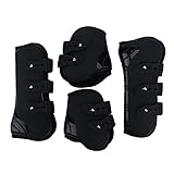 MOVKZACV Gamaschen mit Schlagschutz, 4-er Set Pferde-Sportstiefel, Neopren Pferdesehne Bandage, Gamaschen Für Höchste Sicherheit Beim Transport, Reitausrüstung für Springen, Reiten, Events, Dressur