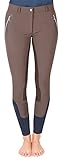 Pfiff 102675 Reithose Indira, Lederimitat Vollbesatz Damenreithose, Damen Braun 48