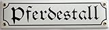 Emaille Schild 8x30cm - Pferdestall Stall Pferde Koppel Weide Box