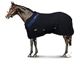 Horses, Stalldecke aus Baumwolle, Modell Maddy 2, leicht und atmungsaktiv für Frühling und Sommer, mit Riemen und Schweiflatte, Größen (155 cm, Schwarz/Blau)
