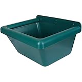 Tosoni, Rechteckige Futterkrippe, Ideal für Pferde, Einfassung in Kunststofffuttersparer. Aus Polyethylen, Entleerungskappe, Fassungsvermögen 25 Liter, für Stall und Pferdebox, Erhältlich in Grün
