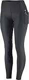 Horze Leah Reithose für Damen, enge Passform, Vollbesatz aus Silikon, UV-Schutz 28 Black(BL)