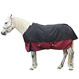 Gallopoff 1200D Reißfeste Pferdedecke, 200g/m² Füllung Outdoordecke Pferd, Leichte, Warme, wasserdichte und Atmungsaktive Winterdecke für Pferde 160 cm
