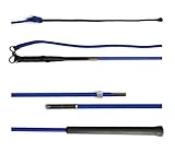 JA Horse Longierpeitsche Longier Peitsche Longieren 180/200 cm teilbar zerlegbar, zweiteilig, zum Zusammenschrauben (180 cm, JA Basic-Griff blau)