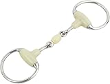 Equinate Olivenkopfgebiss mit Apfelgeschmack 18mm doppelt gebrochen 11,5cm | Anatomisch geformtes maulfreundliches Gebiss mit sanfter Einwirkung | Lasergraviert
