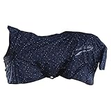 Imperial Riding - Outdoordecke 600D IRHSuper-Dry Stardust – als Regendecke, Übergangsdecke & Winterdecke – wasserdichte Weidedecke mit Füllung – Pferdedecke in Schwarz – 145cm (50g)
