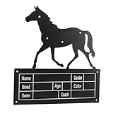 FILFEEL Pferdestall-Schild aus Metall – Befüllbares Stall-Namensschild für Pferde mit Vorgebohrten Befestigungslöchern, Elegante Reitdekoration für Ställe, Sattelkammern und Trainingseinrichtungen