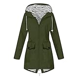 Regenjacke Damen Regenmante Windjacke Atmungsaktiv Wasserdicht Jacke Winddicht Outdoorjacke Übergangsjacke Dünn Frauen Mantel Sommer Mit Kapuze Lang Reg Windbreake Leicht ReißVerschluss mit Kapuze