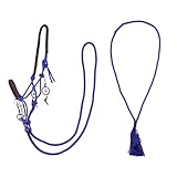 ARBO-INOX Knotenhalfter-Set mit Zügel & Halsring – Vielseitiges Bodenarbeit- und Reittraining – Blau (COB)