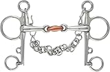 Shires Lozenge Pelham-Gebiss, doppelt gebrochen, gegliedert, mit Kupfer, S/STEEL