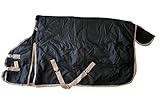 AJ Tack Wholesale Pferdedecke, wasserdicht, Ripstop, 1200 Denier, schweres Gewicht, 400 g Füllung, Schwarz, Größe 82