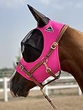 TGW Riding Super Fit Pferdefliegenmaske Pferde Fliegenmaske Horse Fly Mask (M, Dark Pink)