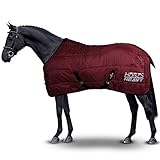 Horses, Winterdecke für Pferd Heavy 300g, Gepolstert, Weich, Bequem, Ideal für Boxen, Widerstandsfähig, mit Verstärkten Nylonkanten, Bordeaux, 128 cm
