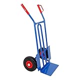 Proregal Sackkarre Rhino XL Schaufel | HxBxT 104x60x50 cm | Tragkraft 250kg| Pannensichere Räder | Blau| Treppensackkarre | Transportkarre für Umzug oder Getränkekisten