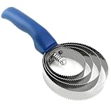 Spiral-Striegel, WizeFolk Bürste für Juckreiz von Pferden, Kamm für Pferdecurrys aus Metall, H4 Ringe, Kamm aus Edelstahl, geeignet für Pferde, Schafe und Kühe (blau)