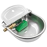 Svauoumu Tränke mit Messing Ventil Schwimmerventil,Automatischer pferdetränke Edelstahl für Rinder Pferde Schafe Ziege Hunde Wassertrog Farm Ersatzteile 4L