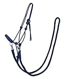 QHP Knotenhalfter Seilhalfter – 10 mm Seil – Inkl. Zügel mit Schnapphaken – Größen Shetty/Pony/Cob/Full –sanft am Pferdekopf- versschiedene Farben