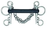 Shires Flexible Rubber Mouth Pelham Bit 5 1/2 inch Silver Black