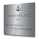 Edelstahl Türschild Namensschild mit Gravur | von groß bis klein | riesige Motivauswahl | Haustür Schild selbst gestalten | Briefkastenschild selbstklebend oder mit Bohrlöchern | Hausnummernschild