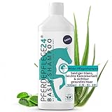 Mildes Pferdeshampoo - Basis Pferde Shampoo 0,5l, 2,5l, 5l & 10l pH Neutral - Seidiger Glanz, leichte Kämmbarkeit & sichtbar gesundes Haar - Pferdepflege von Pferdepflege24-0,5l