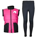 MS-Trachten Reitset Kinder Reitweste Mia Pink mit Reitleggings Schwarz (122/128)