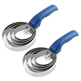 QWORK® 2 Stück Doppelseitiger Striegel, Pferdebürste, 4 Ringen, mit Soft Touch Griff