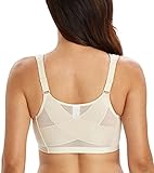 Lemorosy Damen Komfort Starker Halt Vorne Vershcluss Rückenstütze Ungepolstert Ohne Bügel Minimizer BH(Beige,80C)
