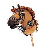NETPROSHOP Hobby Horsing Vorderzeug Dolly Verstellbar mit Kunstfell Braun oder Schwarz, Farbe:Schwarz