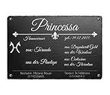 CHRISCK design Boxenschild Stallschild Pferdeschild aus Schiefer mit Fotogravur für Ihr Pferd