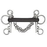 Shires Flexible Rubber Mouth Pelham Bit 5 1/2 inch Silver Black