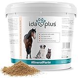 Ida Plus Mineral-Forte – wichtige Mineralien & Vitamine für Abwehrkräfte, Haut, Fell, Knochen, Hufe & Krallen - mit Bierhefe, Biotin, Zink, Kieselgur, Kieselsäure - Für Pferd, Hund & Katze - 2kg