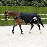 SUNRIDE Führanlagendecke 0g für Pferde - Longierdecke, Führmaschinendecke - 100% wasserdicht - 1200D (schwarz, 165 cm)