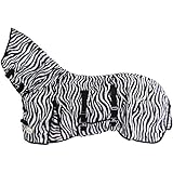 Marengos Fliegendecke mit Halsteil und Bauchlatz reißfest Zebra by HKM schwarz/weiß 135cm