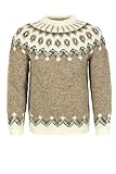 Handprjonasamband Islands Handgestrickter Damen Lopapeysa - Islandpullover HSI-212 - braun/weiß/grau - Größe XL