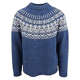 ICEWEAR Elís Unisex-Pullover aus 100% Islandwolle (Blau, L)