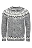 Handgestrickter Islandpullover HSI-220 - hellgrau Size XL