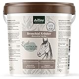 AniForte Bronchialkräuter Pferd 1kg - Natürliche Kräuter mit Methylcystein, bei Husten & Schnupfen, Atemwegskräuter Pferd als Ergänzungsfutter, Pferde Hustenkräuter für freie Atemwege