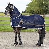 QHP Fliegendecke speziell für Fahrpferde mit Halsteil und Öffnungen für das Fahrgeschirr (90 cm)