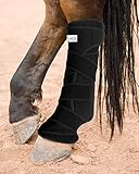 ICEHOF Kühl-Gamaschen Pferd (Fester Halt) - Angenehmes Obermaterial - 2 abnehmbare Kühlakkus und Bandage waschbar - Kühlgamasche Auch schützende Funktion - Kühlbandage für Pferde (2 Stück)