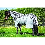 Horseware regengeeignete Fliegendecke Amigo Three-In-One Vamoose Silver/Black (Printed) 100-165 (100)